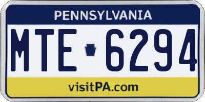 PA license plate MTE6294