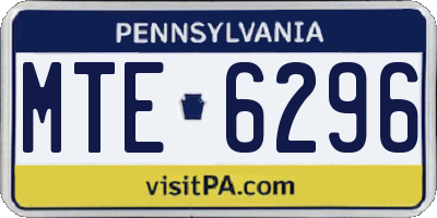 PA license plate MTE6296