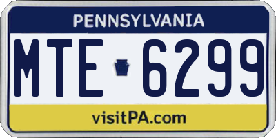PA license plate MTE6299