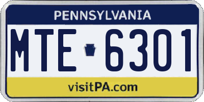 PA license plate MTE6301