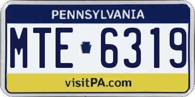 PA license plate MTE6319