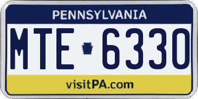 PA license plate MTE6330