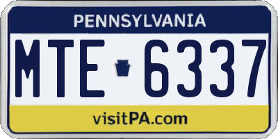 PA license plate MTE6337