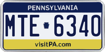 PA license plate MTE6340