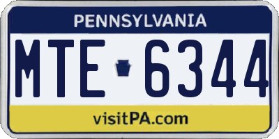 PA license plate MTE6344