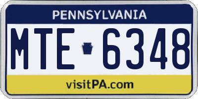 PA license plate MTE6348