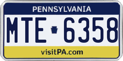 PA license plate MTE6358