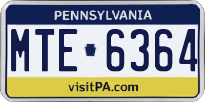 PA license plate MTE6364