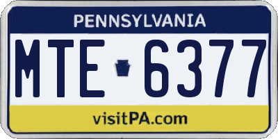 PA license plate MTE6377