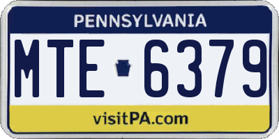 PA license plate MTE6379