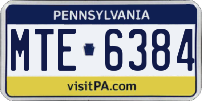 PA license plate MTE6384