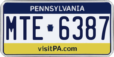 PA license plate MTE6387