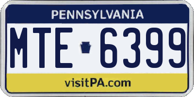 PA license plate MTE6399