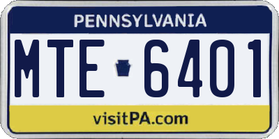 PA license plate MTE6401