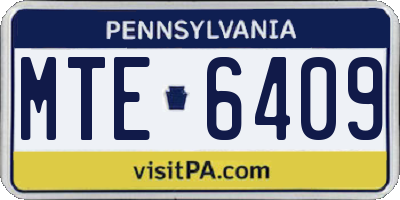 PA license plate MTE6409