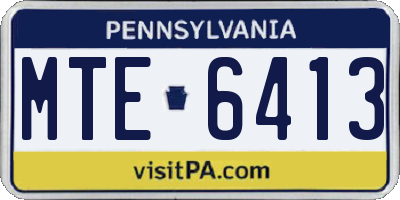 PA license plate MTE6413