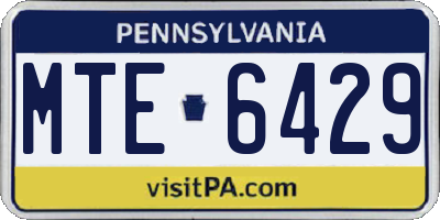 PA license plate MTE6429