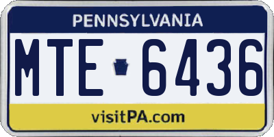 PA license plate MTE6436