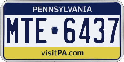 PA license plate MTE6437