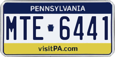PA license plate MTE6441