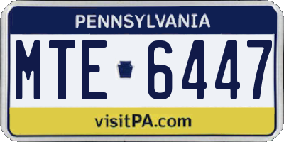 PA license plate MTE6447