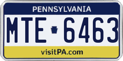 PA license plate MTE6463