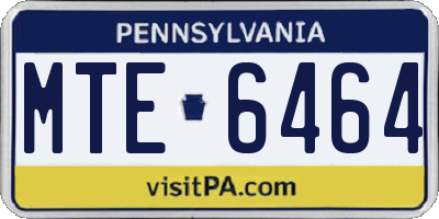 PA license plate MTE6464