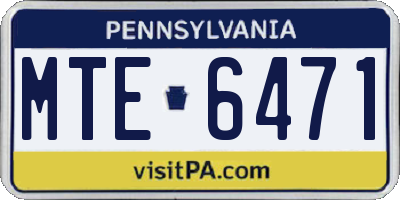 PA license plate MTE6471