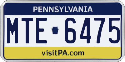 PA license plate MTE6475