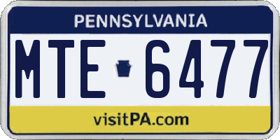PA license plate MTE6477