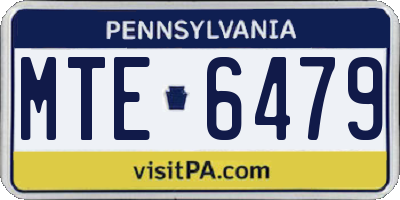 PA license plate MTE6479