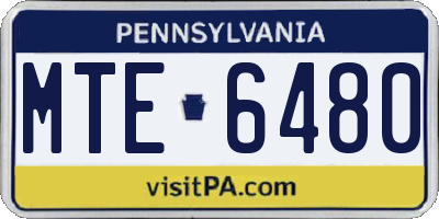 PA license plate MTE6480