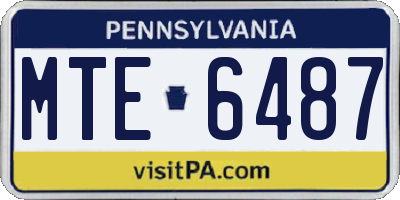 PA license plate MTE6487