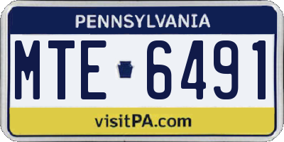 PA license plate MTE6491