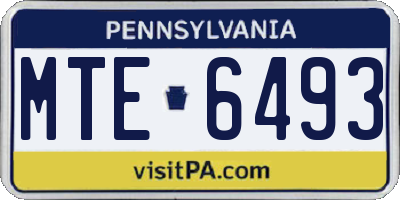 PA license plate MTE6493