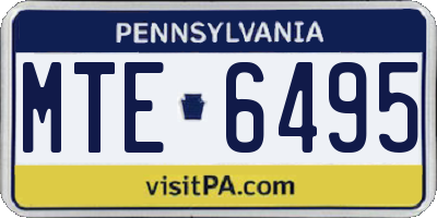 PA license plate MTE6495