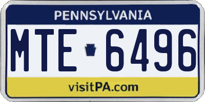 PA license plate MTE6496