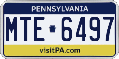 PA license plate MTE6497