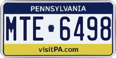 PA license plate MTE6498