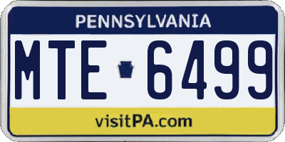 PA license plate MTE6499