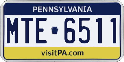 PA license plate MTE6511
