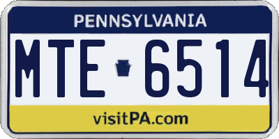 PA license plate MTE6514