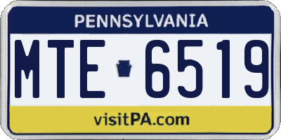PA license plate MTE6519
