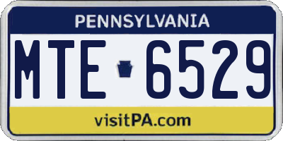PA license plate MTE6529