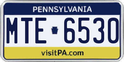 PA license plate MTE6530
