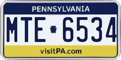 PA license plate MTE6534