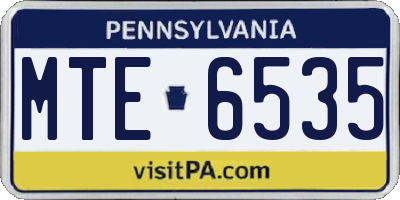 PA license plate MTE6535
