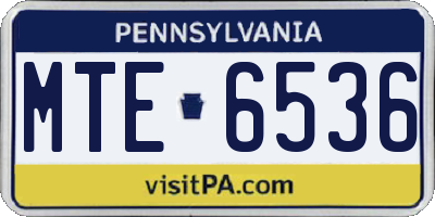 PA license plate MTE6536