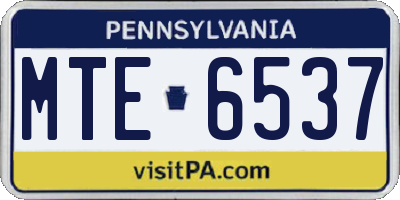 PA license plate MTE6537