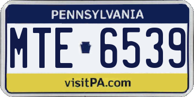 PA license plate MTE6539